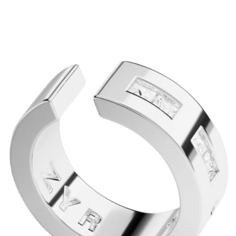 Apm Monaco 925 Sterling Silver Clip On Earrings Silver White