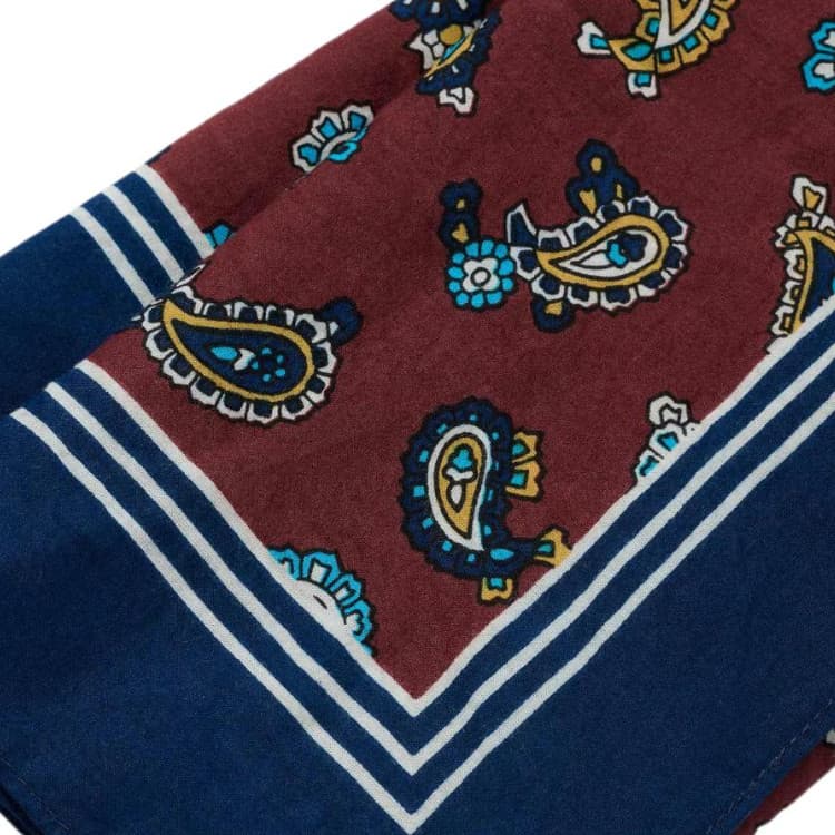 NOAH Cotton Headwraps Marine Blue/Burgundy
