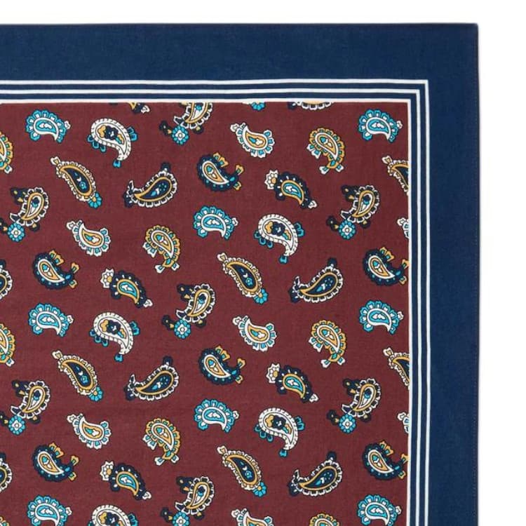 NOAH Cotton Headwraps Marine Blue/Burgundy