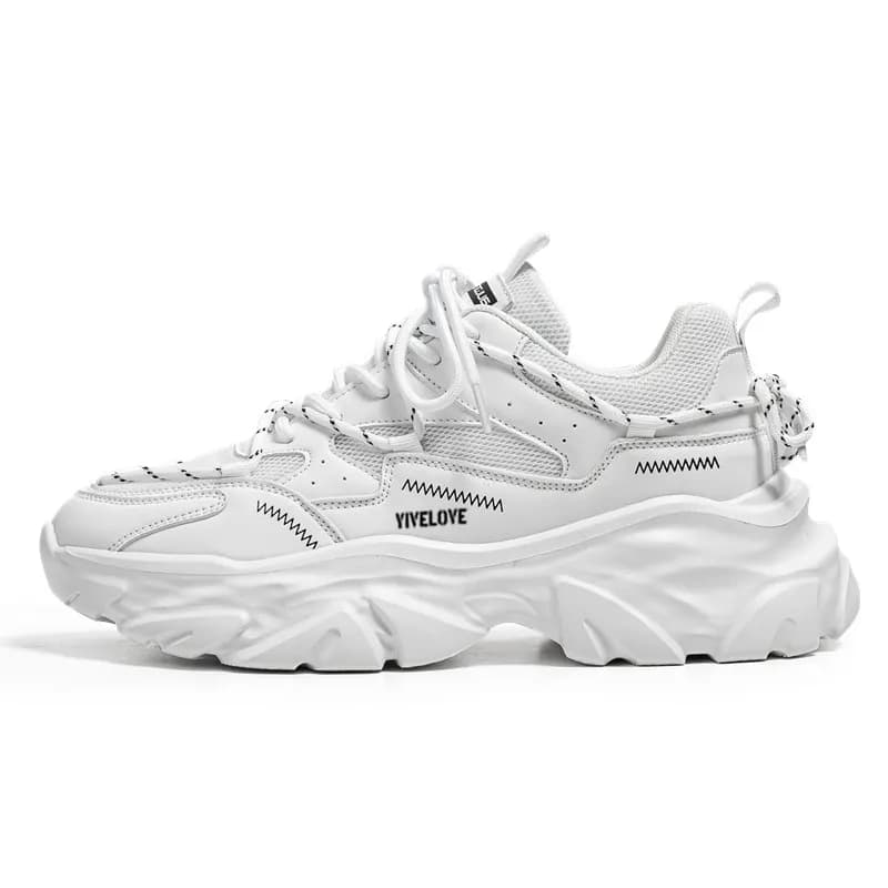 YIVELOVE AntiSlip WearResistant Breathable LowTop Chunky White