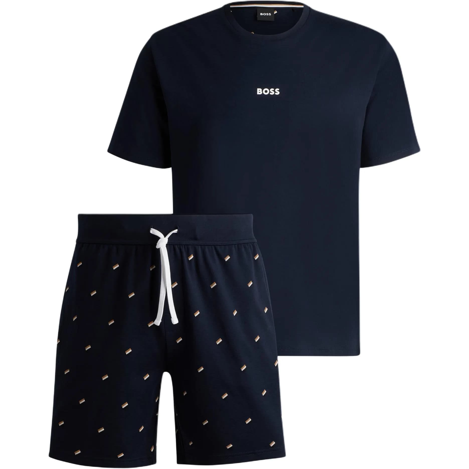 Boss Logo print Pajamas Dark Blue