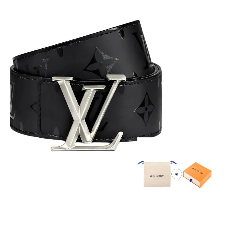 LOUIS VUITTON Cow Black Width 4cm Black