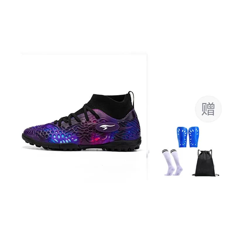 SUNAIS Soccer High Black PurpleStudded