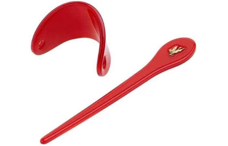 ETRO Acetate Glass Steel Hairpins Red