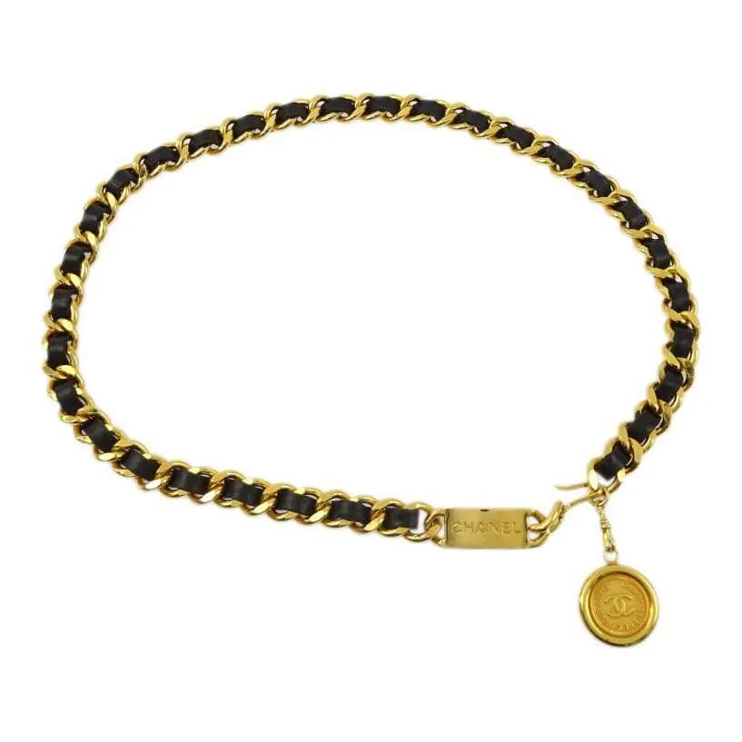 CHANEL Pre Owned 1990 2000s Medallion Chain Belt Gold