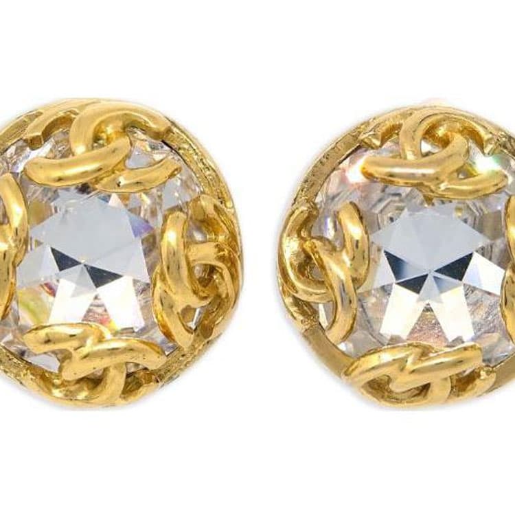 CHANEL Pre Owned 1995 Button Clip on Earrings