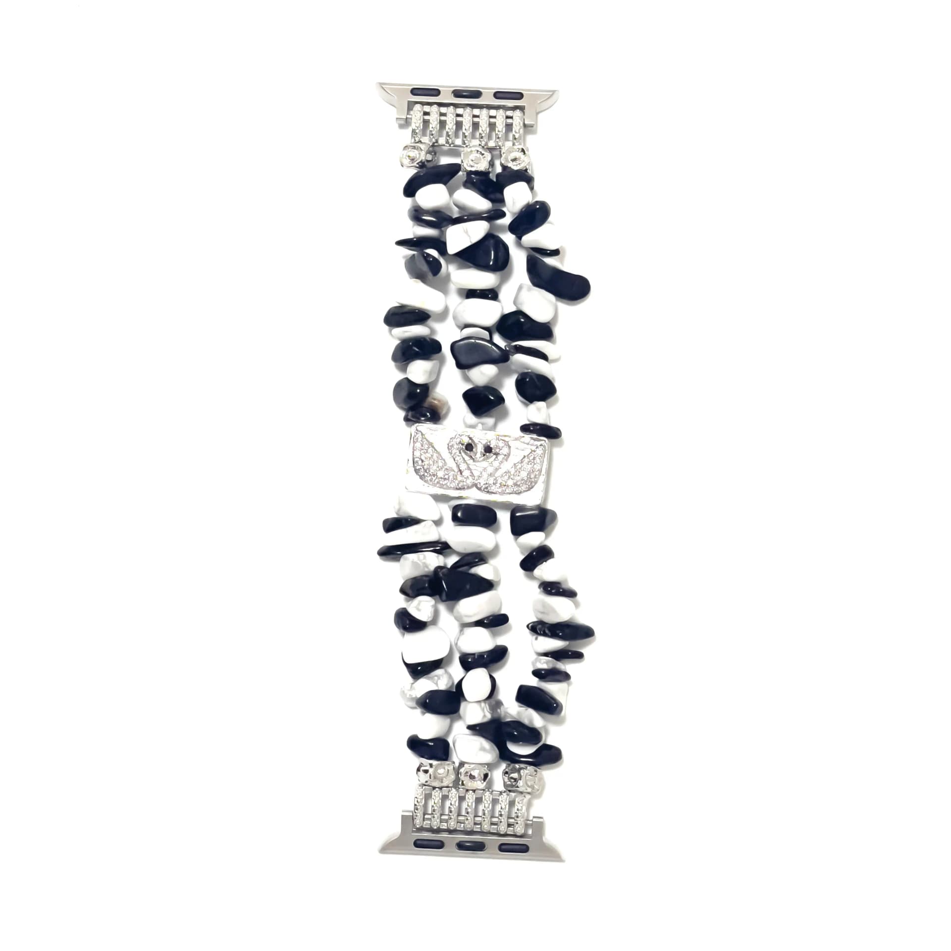 Warbler Dew Strap Apple Compatibility Crushed Stone Material Black & White
