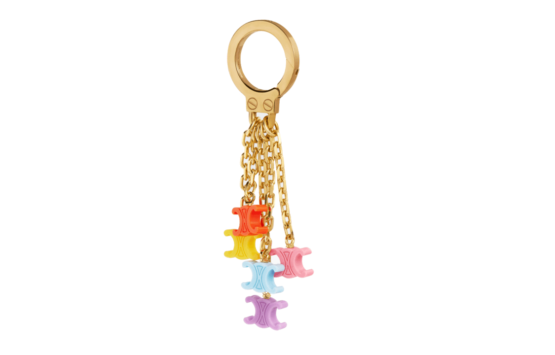 CELINE Brass Resin Glass Pendants Gold