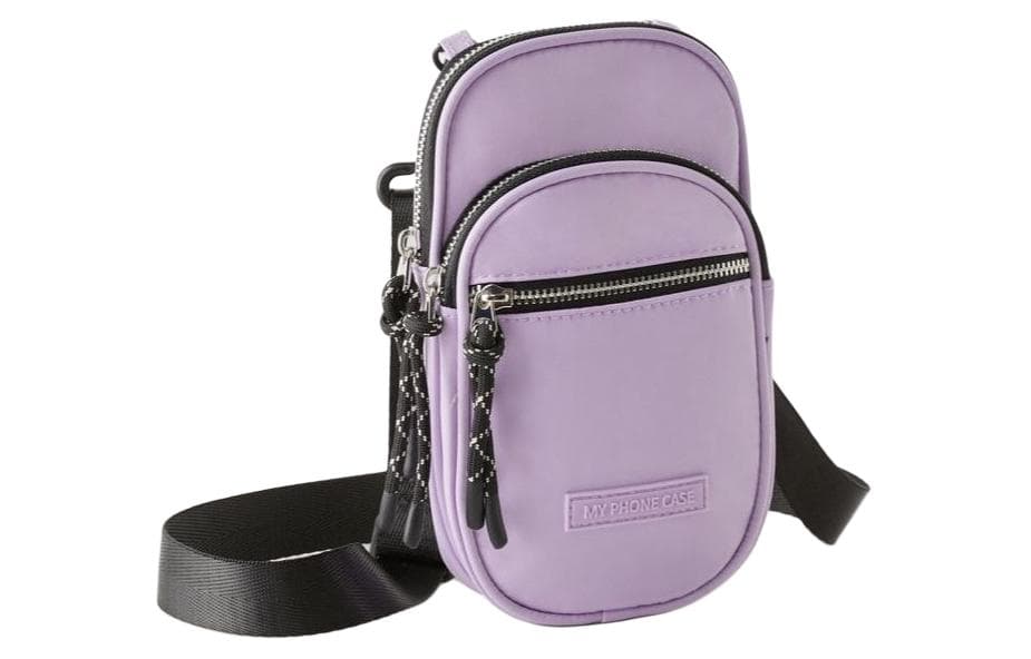 ZARA Polyester One Shoulder Crossbody Cell Phone Pouch Regular Purple