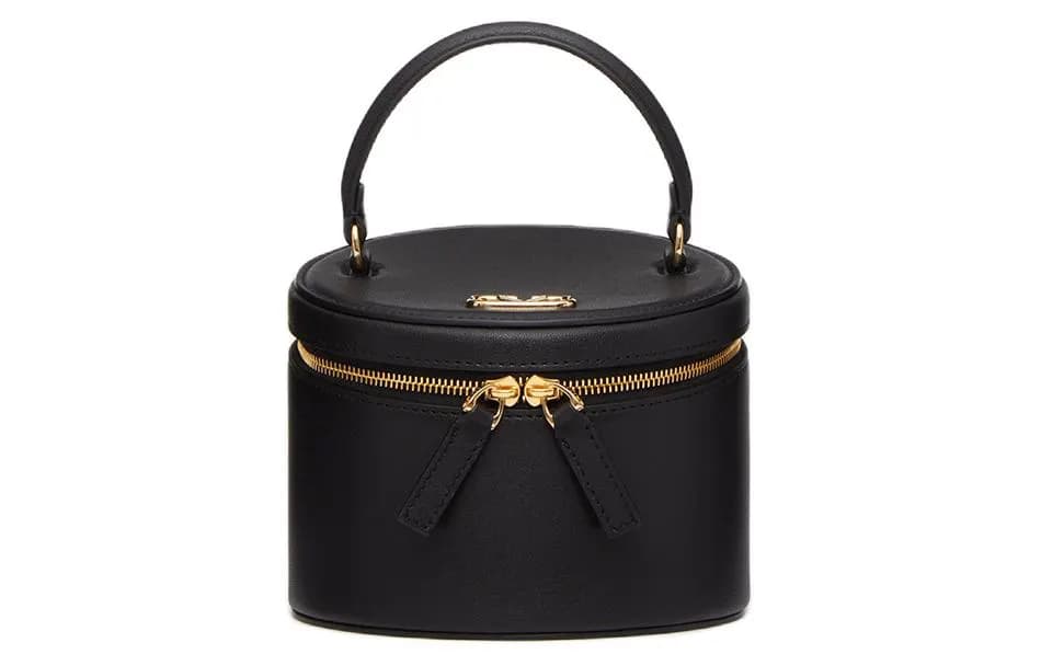 Valentino Calfskin Box Makeup Bag Mini Black Basic Set (Bag+Dust Bag)