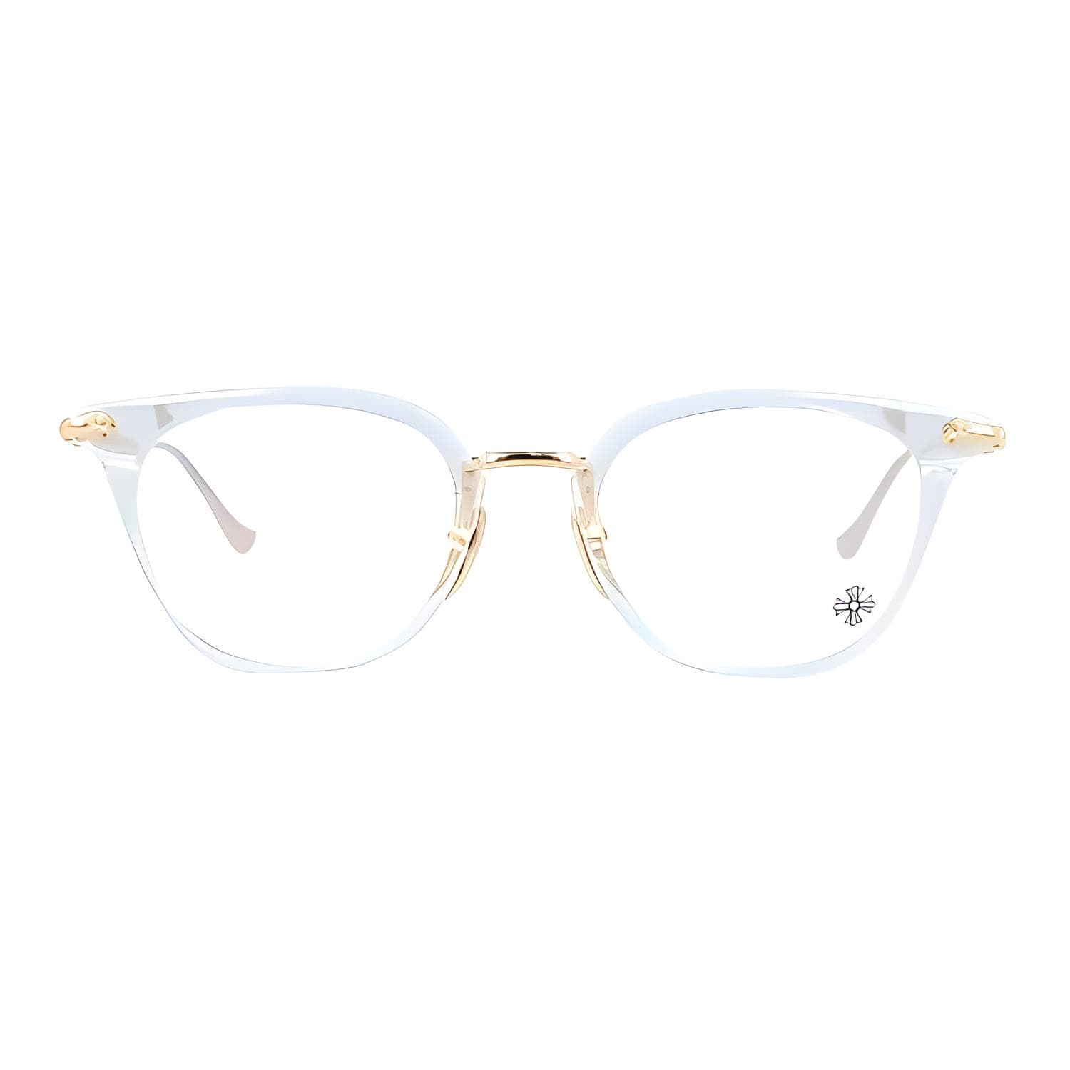Chrome Hearts Plate Frame Irregular Shape Eyeglass Frames Gold