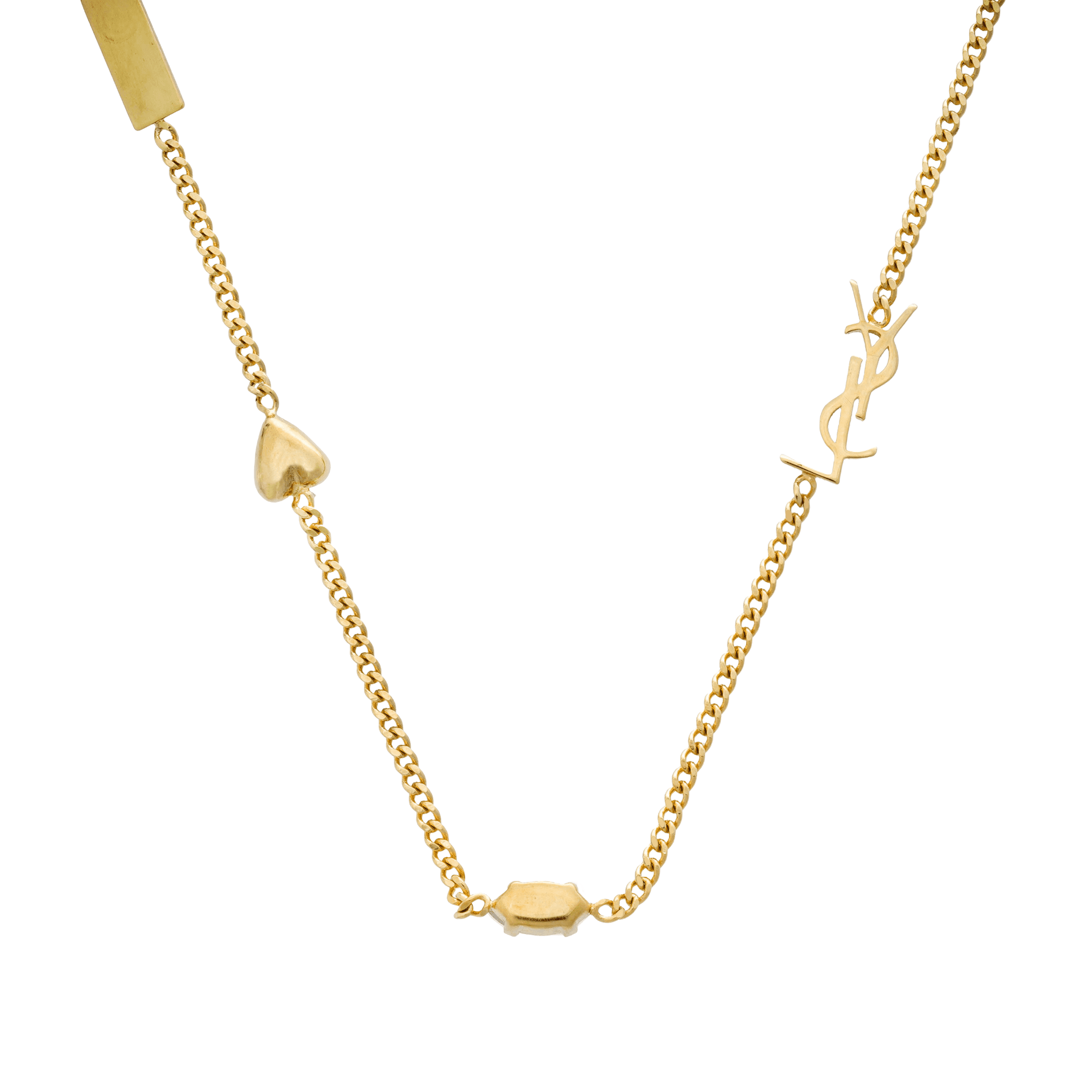 SAINT LAURENT Cassandre Heart Charm Bracelet