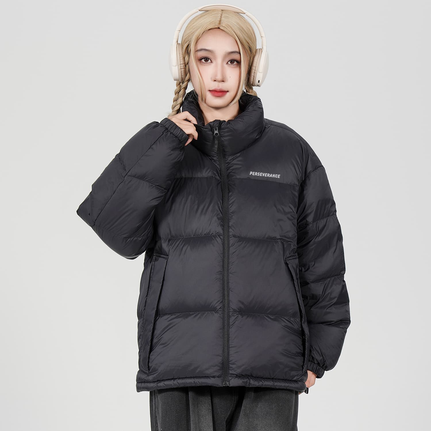 YAYA Down Jackets Stand Collar Thickened