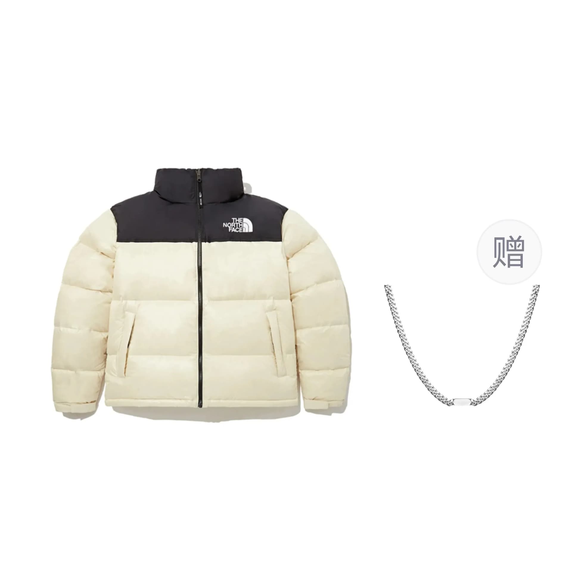 THE NORTH FACE Down Jackets & Cream With Free Necklaces Cream+Free Necklaces