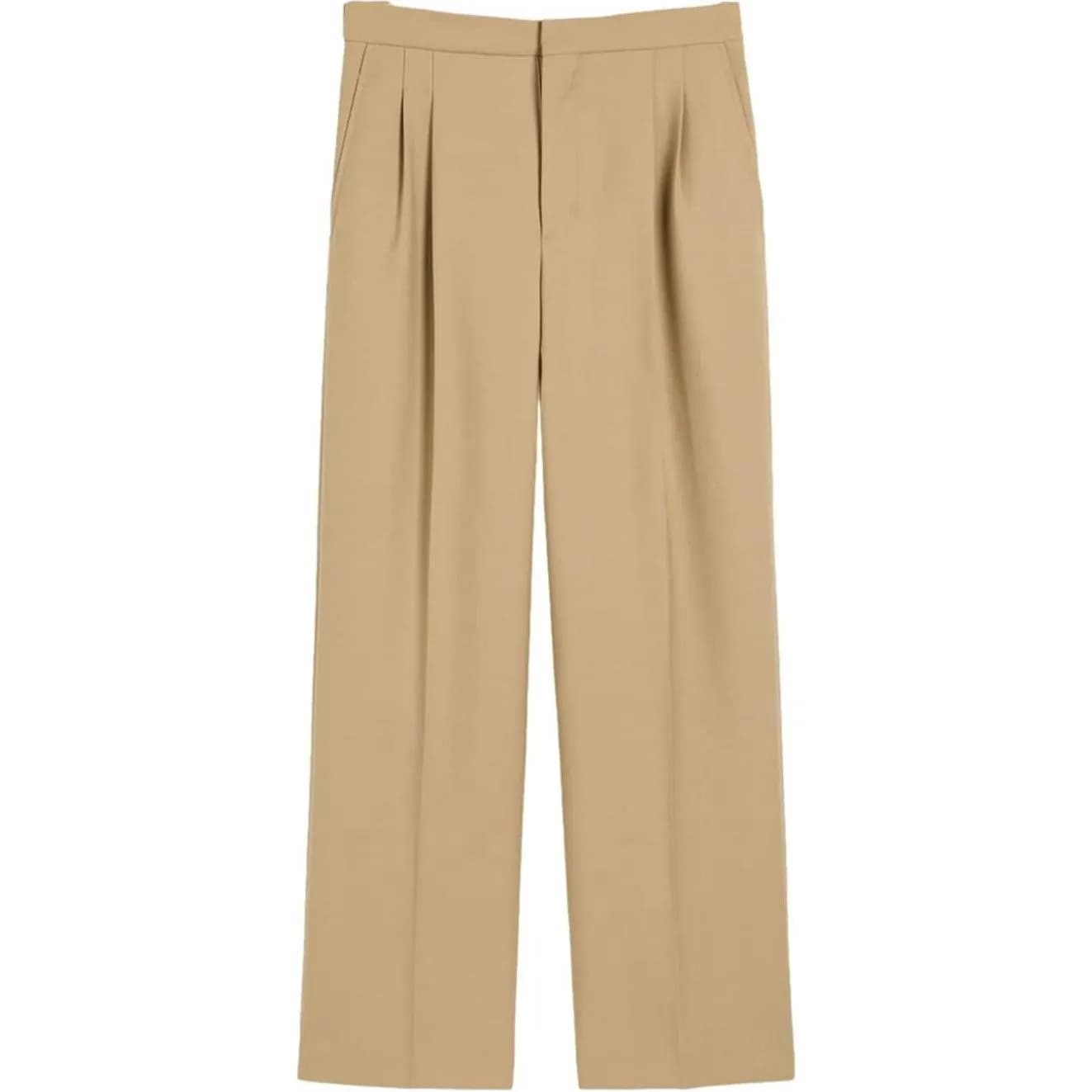 Ami Paris Pressed crease Wool Trousers Sandy Beige