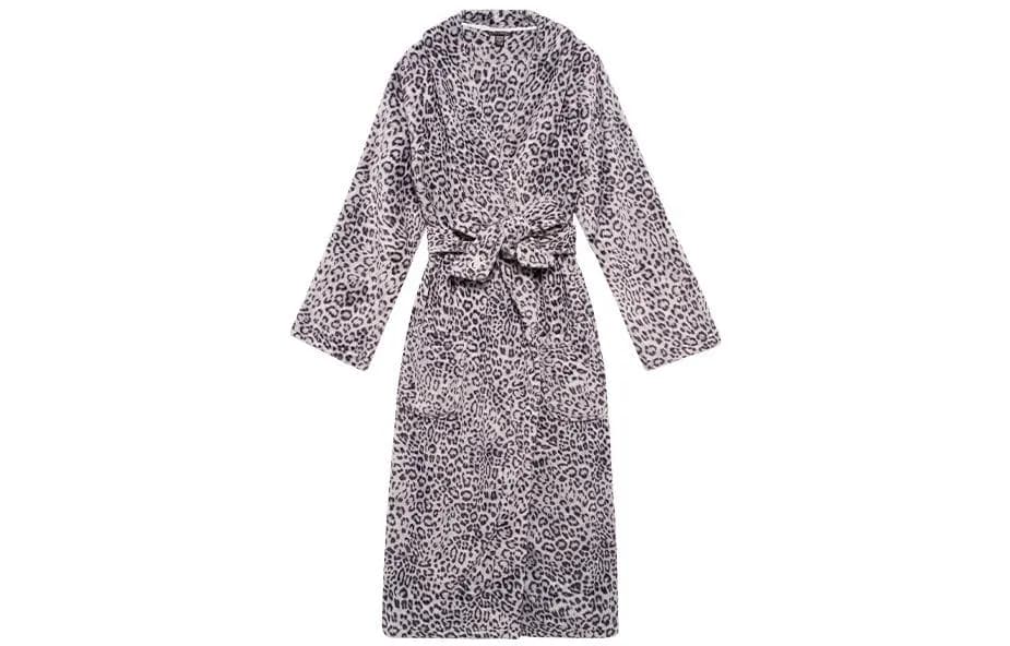 Victoria's Secret Bath Robes Black White/Leopard Print Print