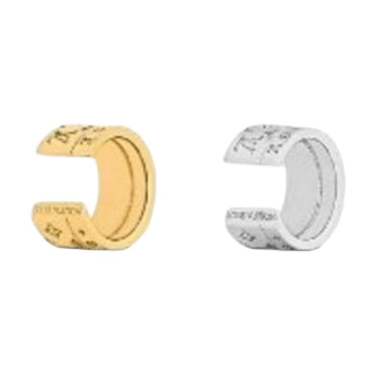 LOUIS VUITTON Metal ClipOn Earrings Gold/Silver