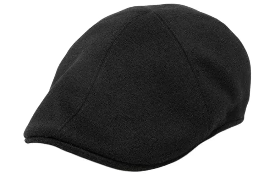 Tagliatore Donald Felted Flat Cap Black