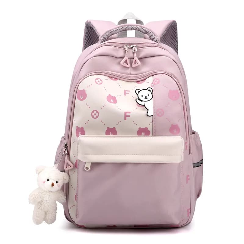 RUIPAI Nylon Fabric Backpack Student Backpack Regular Black/Pink/Purple/Blue Pink