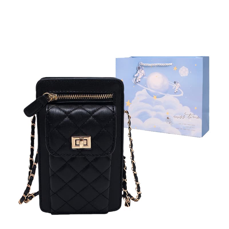 Duoluplo Doron Paul Pu Crossbody Cell Phone Pouch, Small Square Bag Trumpets White/Black/Matcha Green Black
