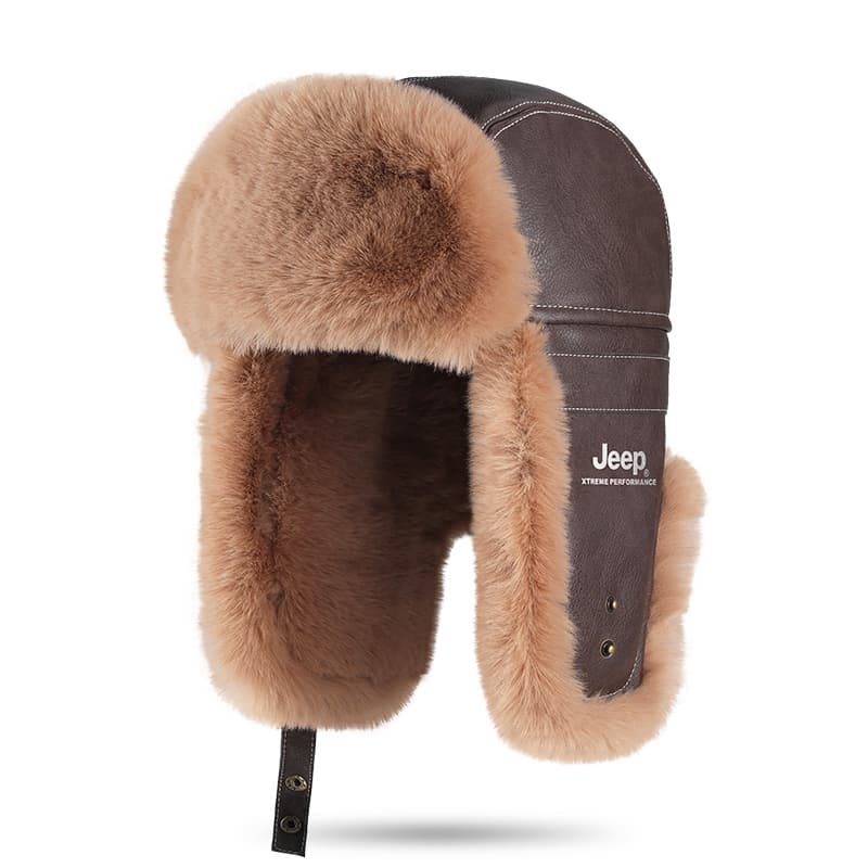 Jeep Polyester Trapper Hats Dark Brown