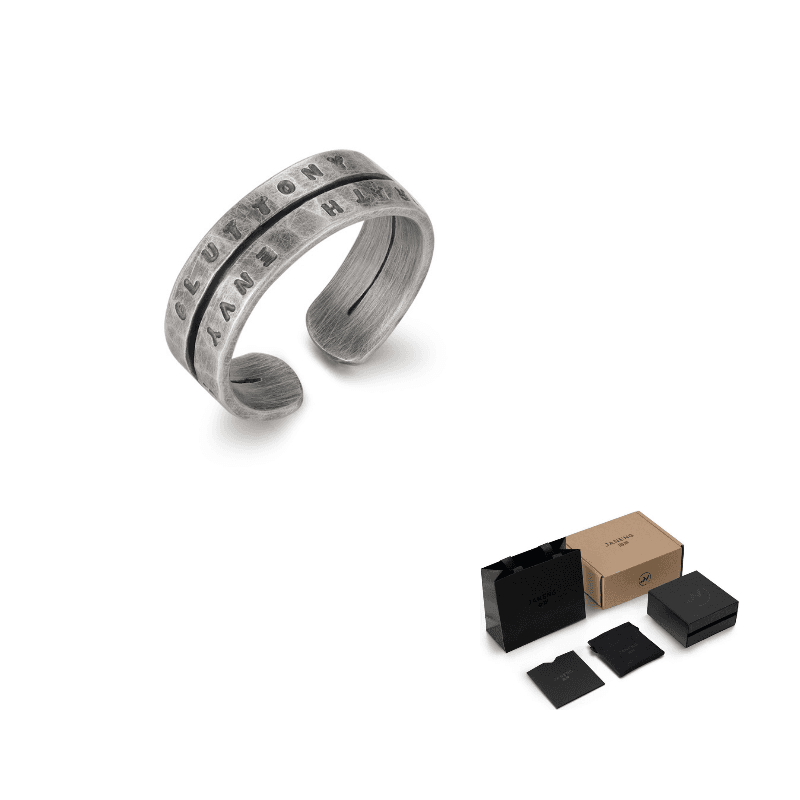 JANENG Rings Oxide Silver