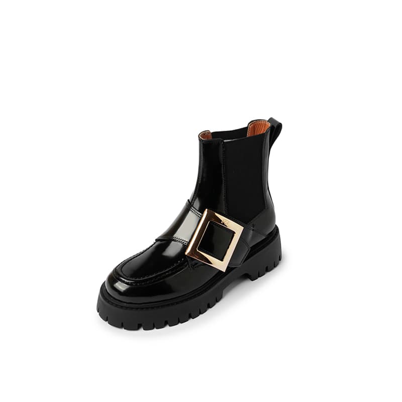 PWPJ Cow Ankle 4.5cm Black Black GoldTone Lock