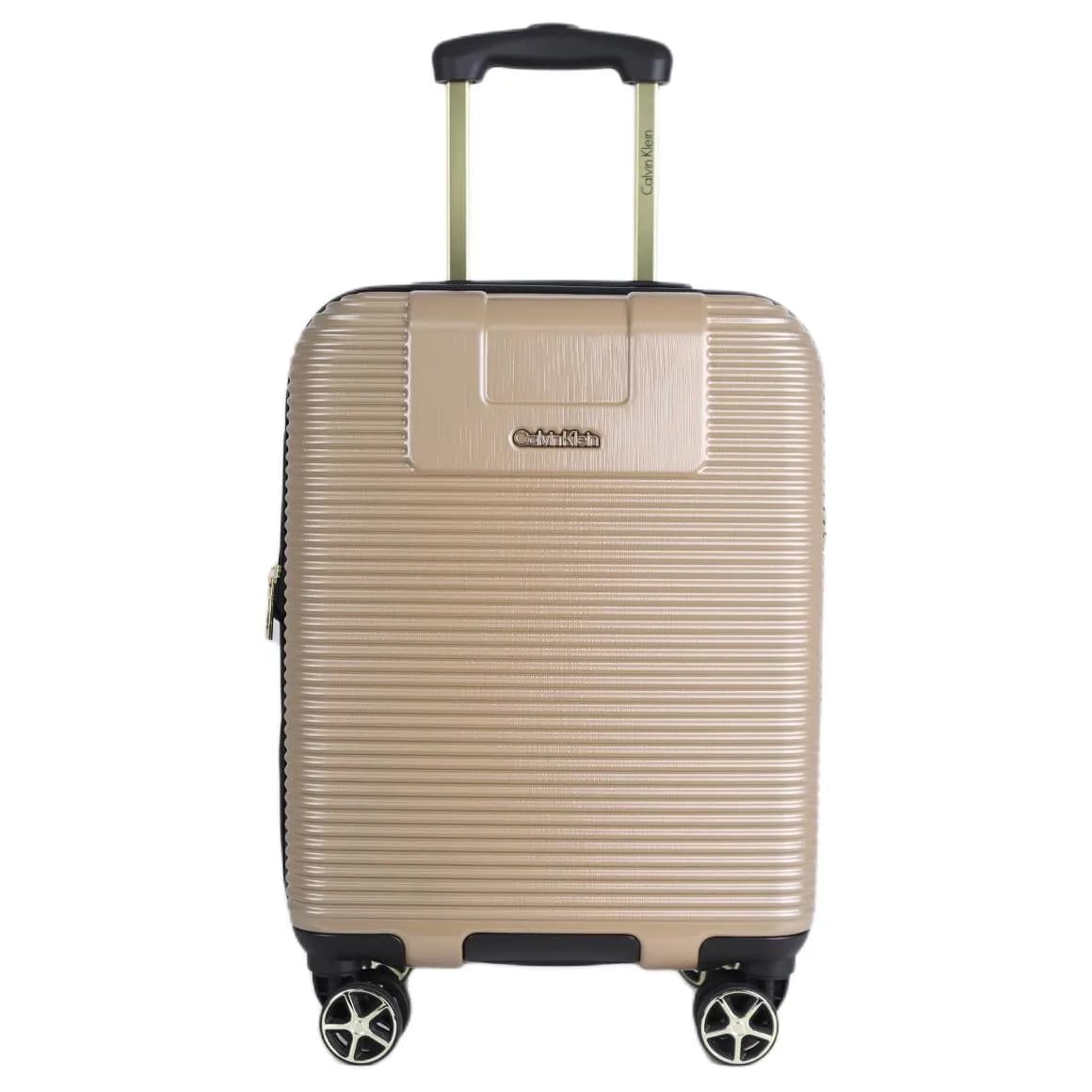 CALVIN KLEIN ABS+PC Suitcase Business Trip Business Large Capacity 20 Inch, 24 Inch, 28 Inch Champagne/Black Champagne