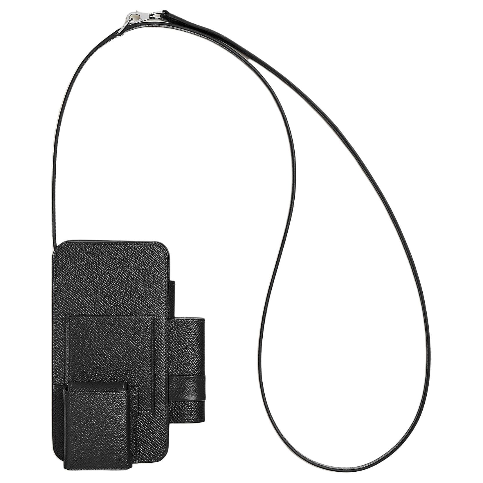 HERMES Hermèsway Epsom Calfskin Cell Phone Pouch Black