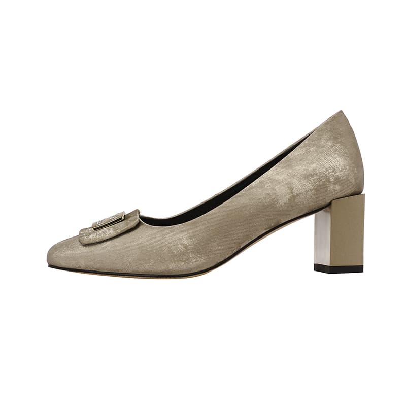 Ruomini Chunky Heel 6cm Apricot