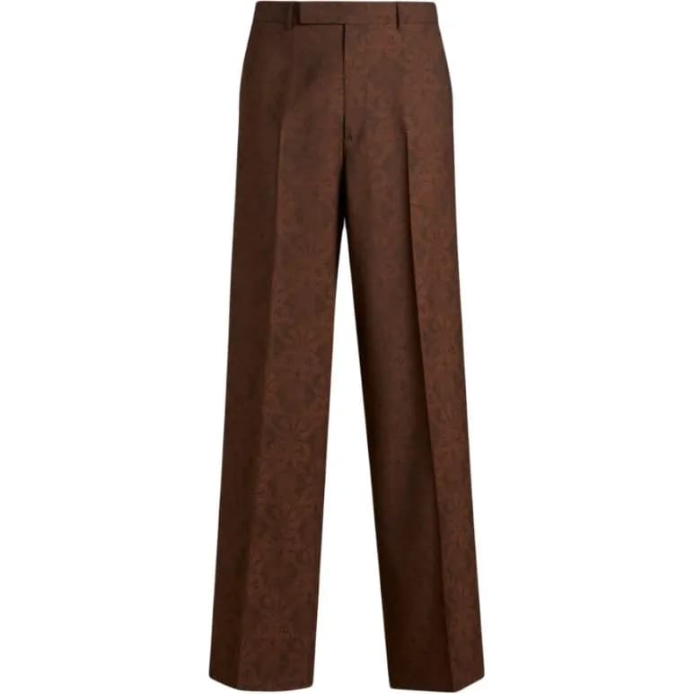 ETRO Jacquard Straight leg Trousers Brown