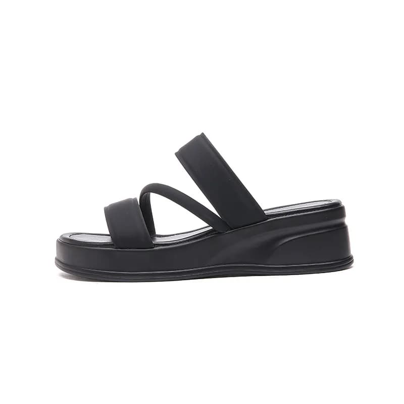 EWED Rubber Sole Quick Dry Slide Slippers Black