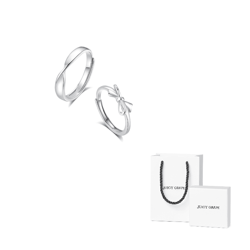 JUICY GRAPE Niche Adjustable Opening Rings Mobius Couple Rings
