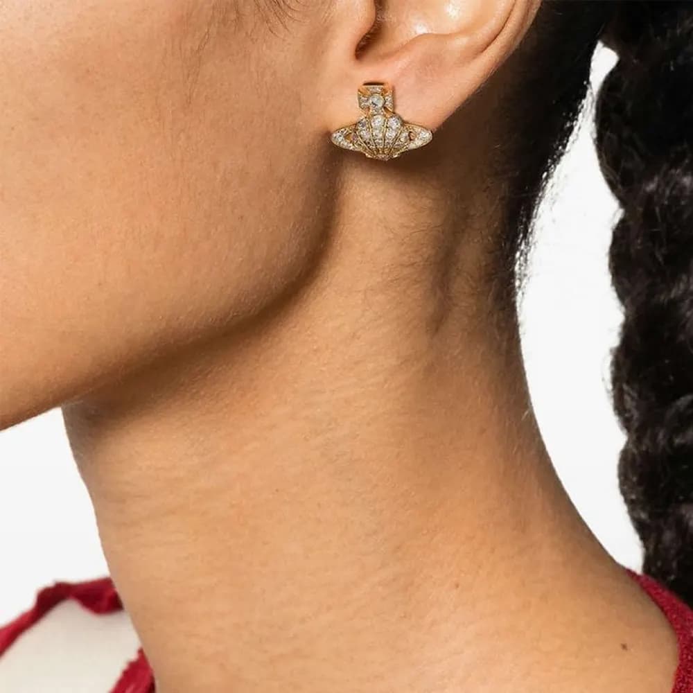 Vivienne Westwood Brass Stud Earrings Gold