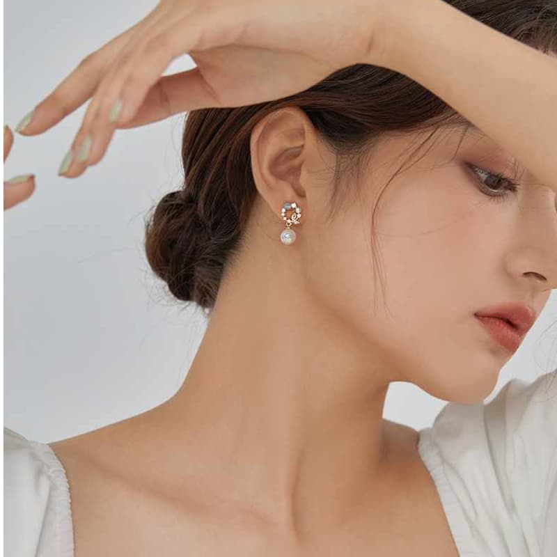 DAN DREAM Faux Pearl Hoop Earrings Girlfriend Love Confession Love Bestie Gift Box Set