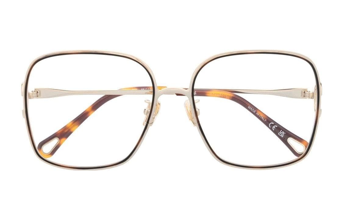 Chloe Metal Irregular Shape Eyeglass Frames Silver