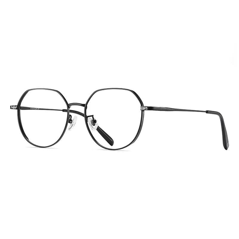 Wood Premium Β Titanium Square Eyeglass Frames Semimatte black