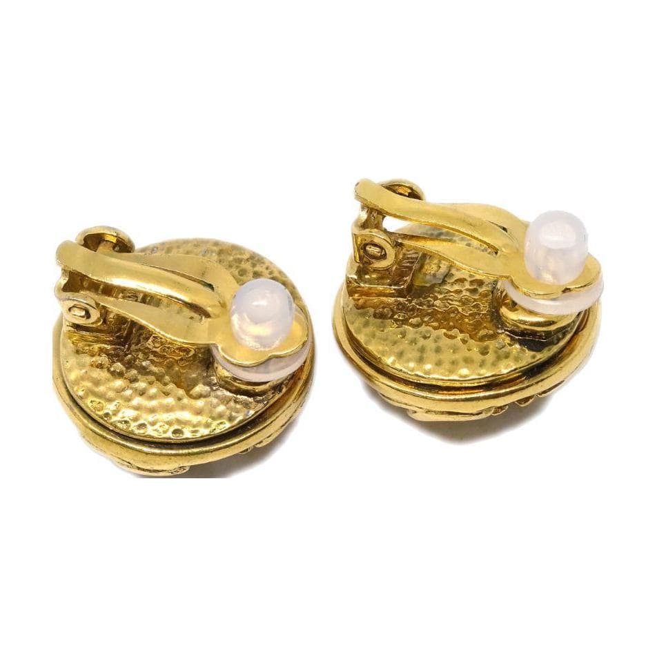 CHANEL Pre Owned 1995 Button Clip on Earrings