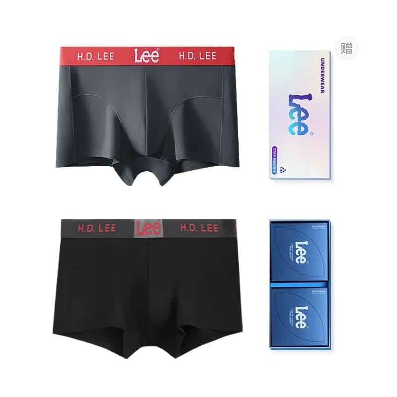 Lee Underpants Gift Box Of 2 Strips Black+Dark Gray