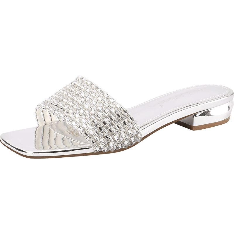 Mulinsen Slip-Resistant Abrasion-Resistant Slide Slippers Silver