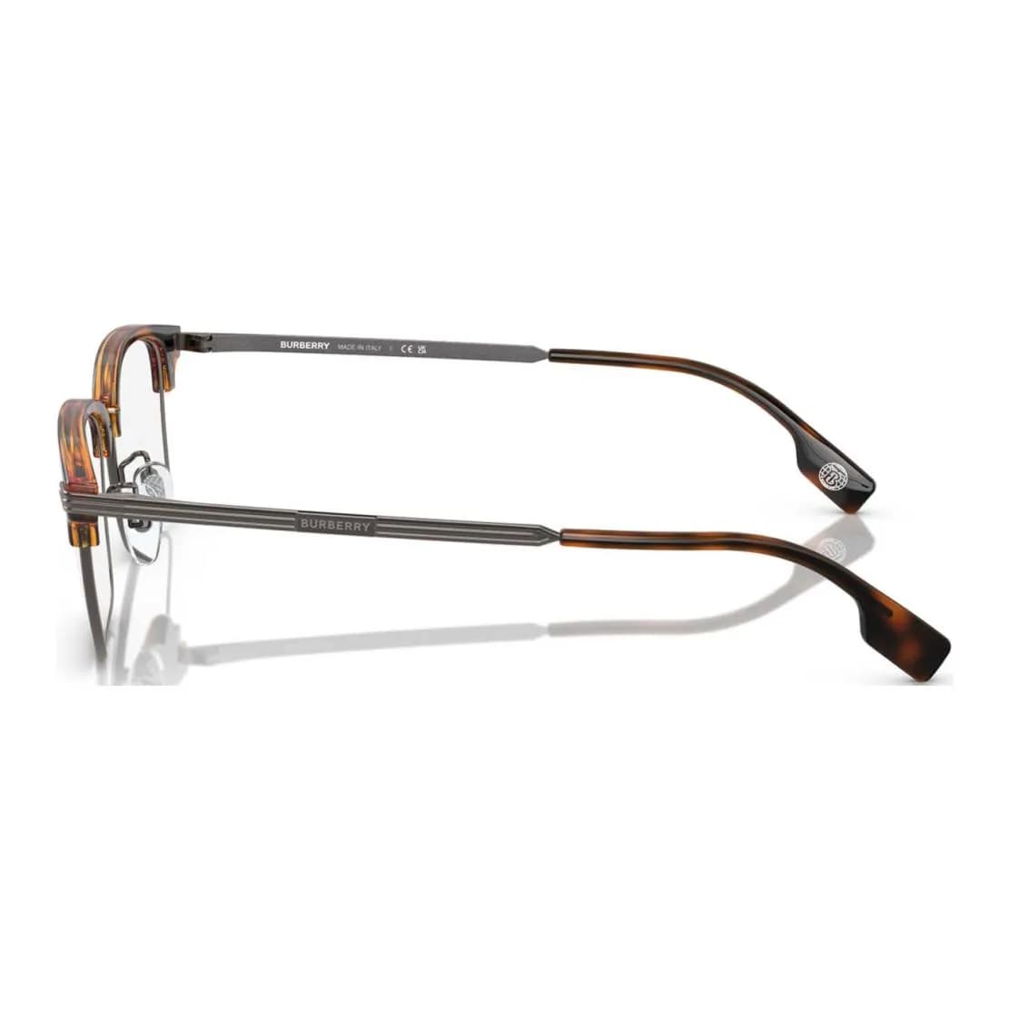 Burberry Metal Acetate Browline Eyeglass Frames Tortoiseshell