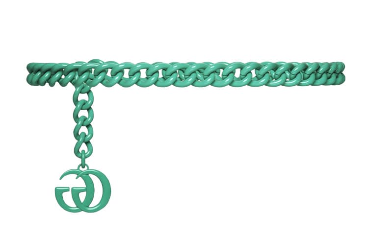 GUCCI GG Marmont Metal Waist Chains Mint Green