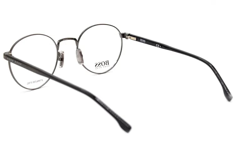 HUGO BOSS Eyeglass Frames Men Dark Gunmetal