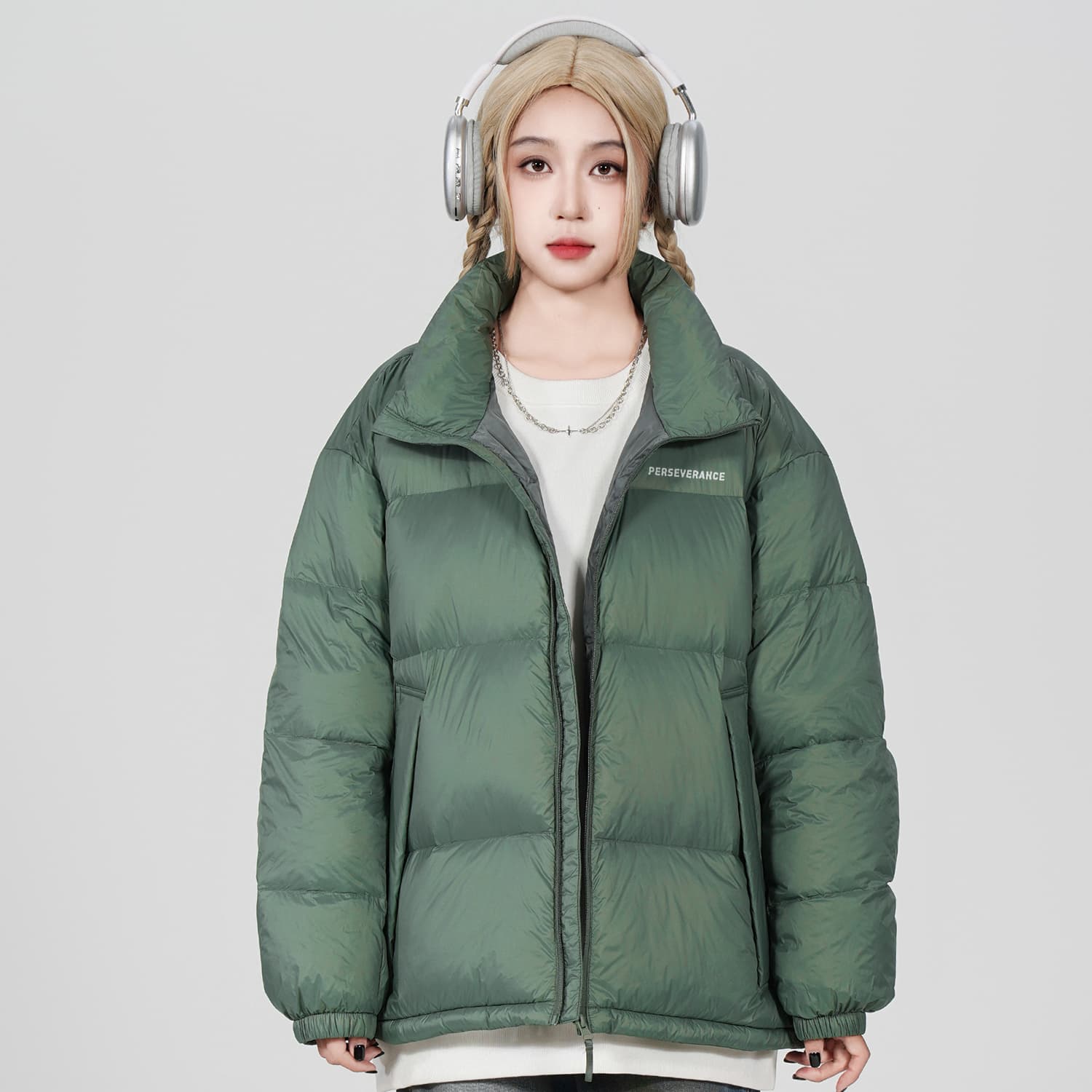 YAYA Down Jackets Stand Collar Thickened