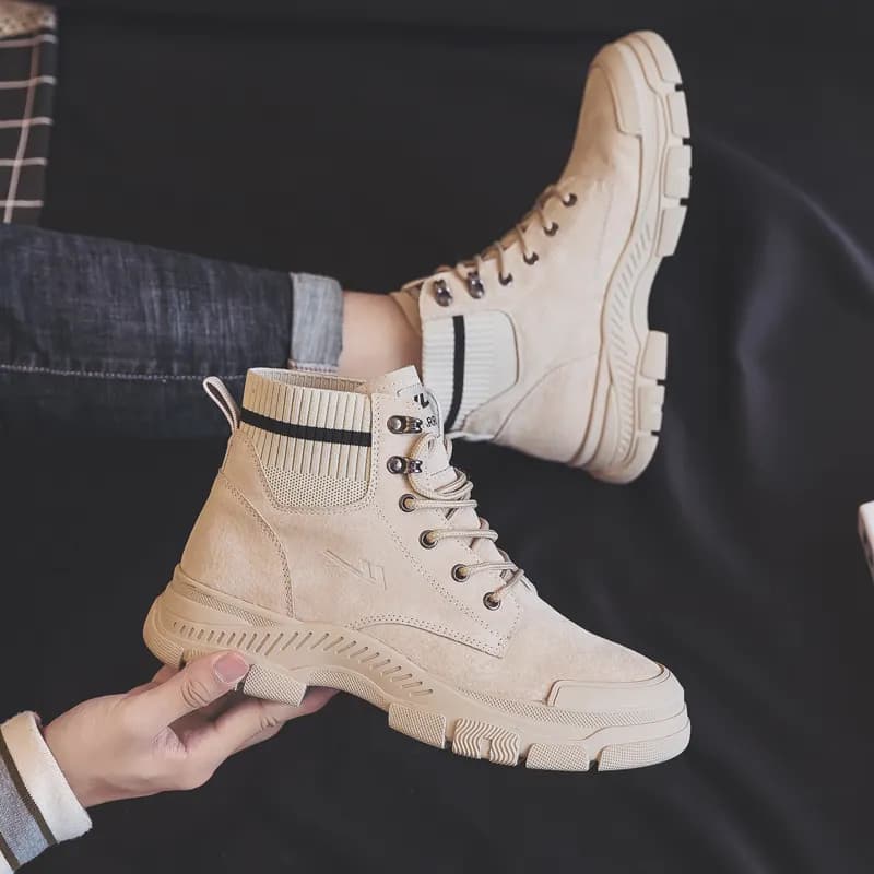Warrior Ankle Length Martin Boot Beige