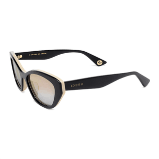 GUCCI Recycled Acetate Irregular Shape Sunglasses Black