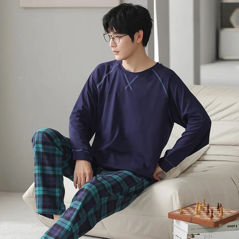 HUANQIU Pajama Set Dark Blue