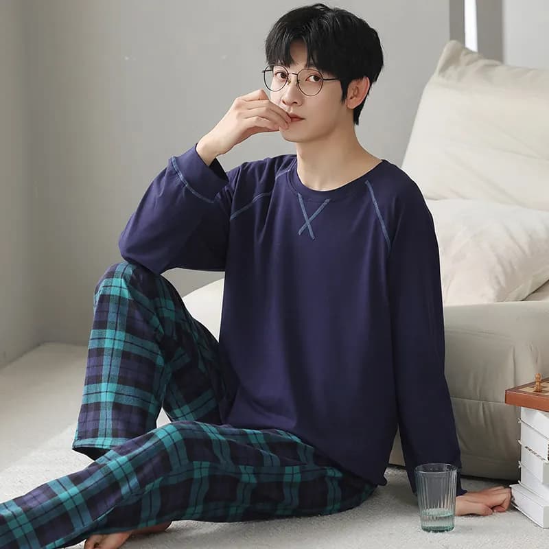 HUANQIU Pajama Set Dark Blue