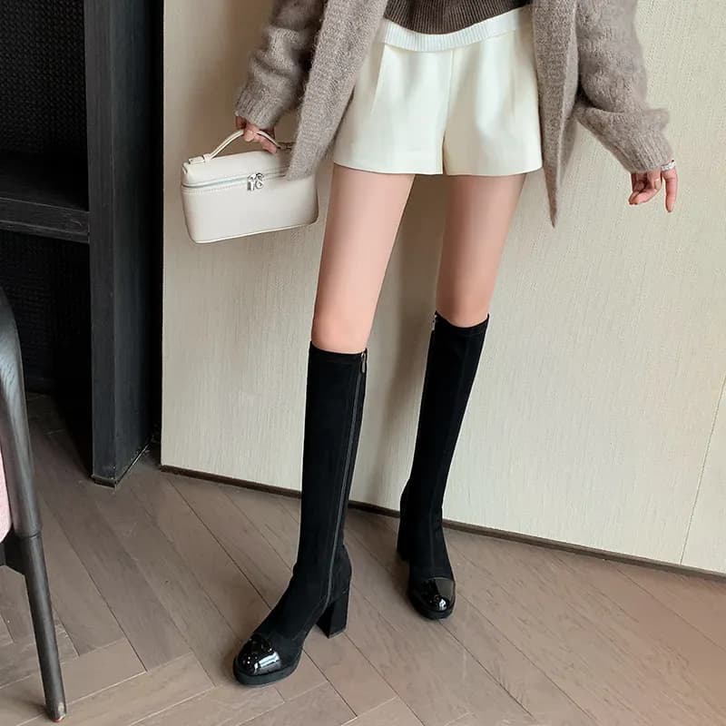 Rongcheng Shoe King Knee high 9cm Black
