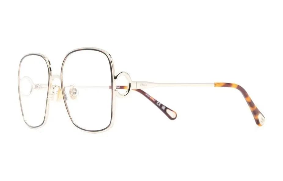 Chloe Metal Irregular Shape Eyeglass Frames Silver Silver